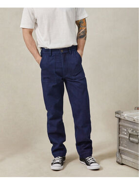 US Ship OG-107 Fatigue Pants - Indigo-Dyed Sashiko L 30x28 Reproduction